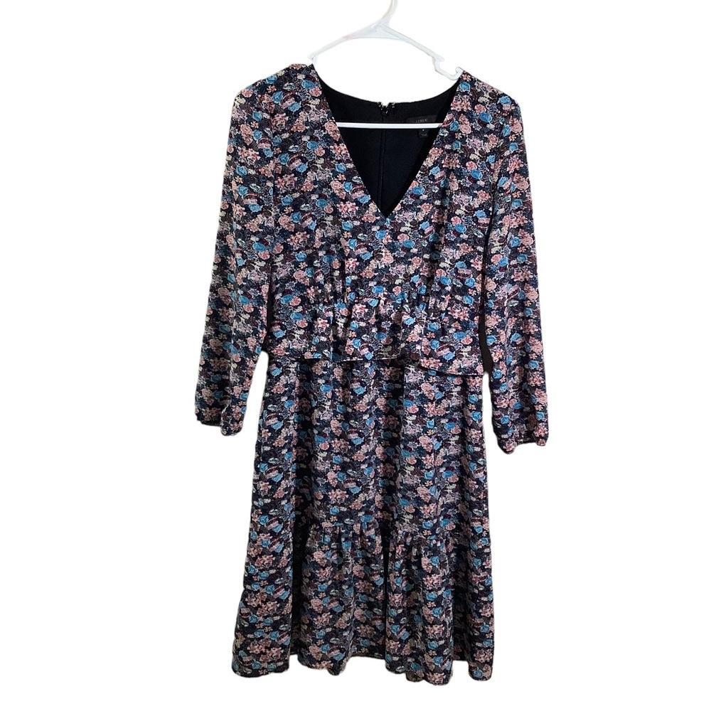 J. Crew V-Neck Floral Print Lined Dress